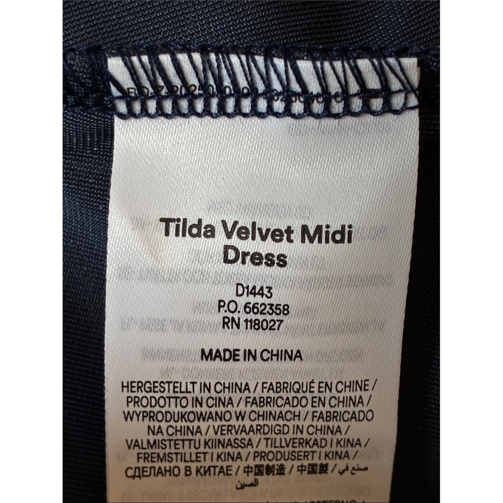 Boden 12R Navy Tilda Velvet Long Sleeve Midi Dress Quiet Luxury Mother of Groom - Picture 11 of 16